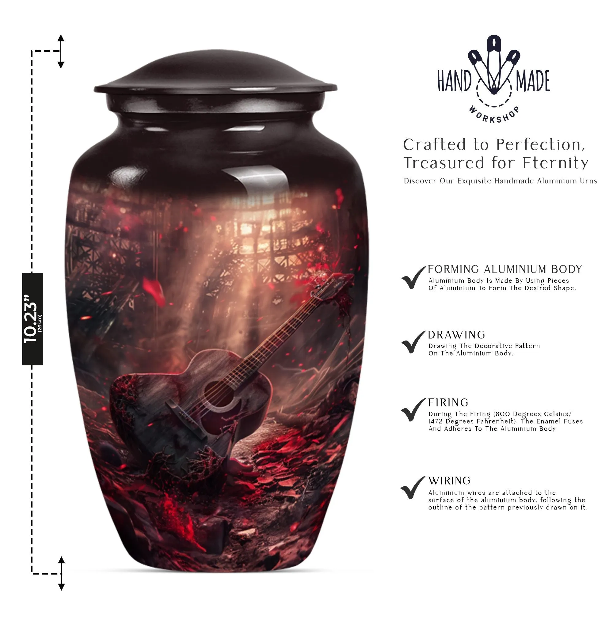 Guitar Urn Cremation Memorabilia For Adult Males Human Remains