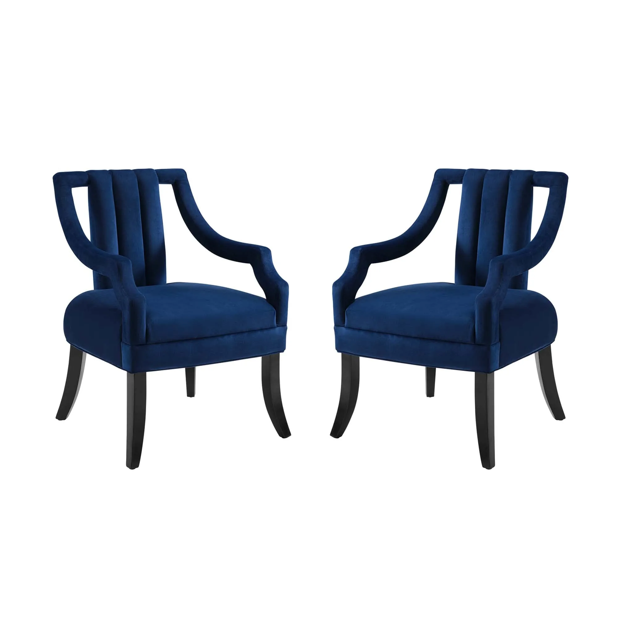 Harken Performance Velvet Accent Chair Set of 2 by Modway
