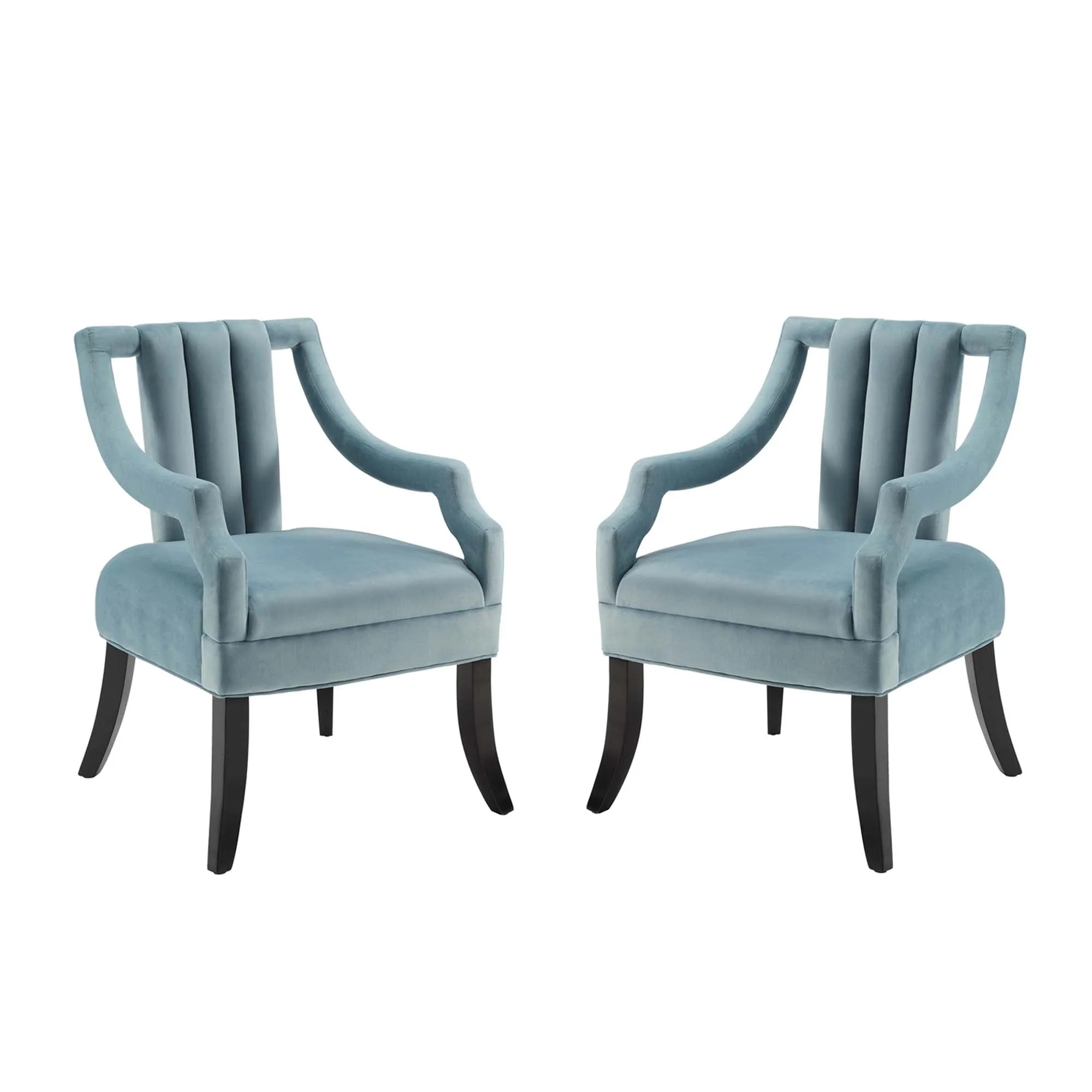 Harken Performance Velvet Accent Chair Set of 2 by Modway