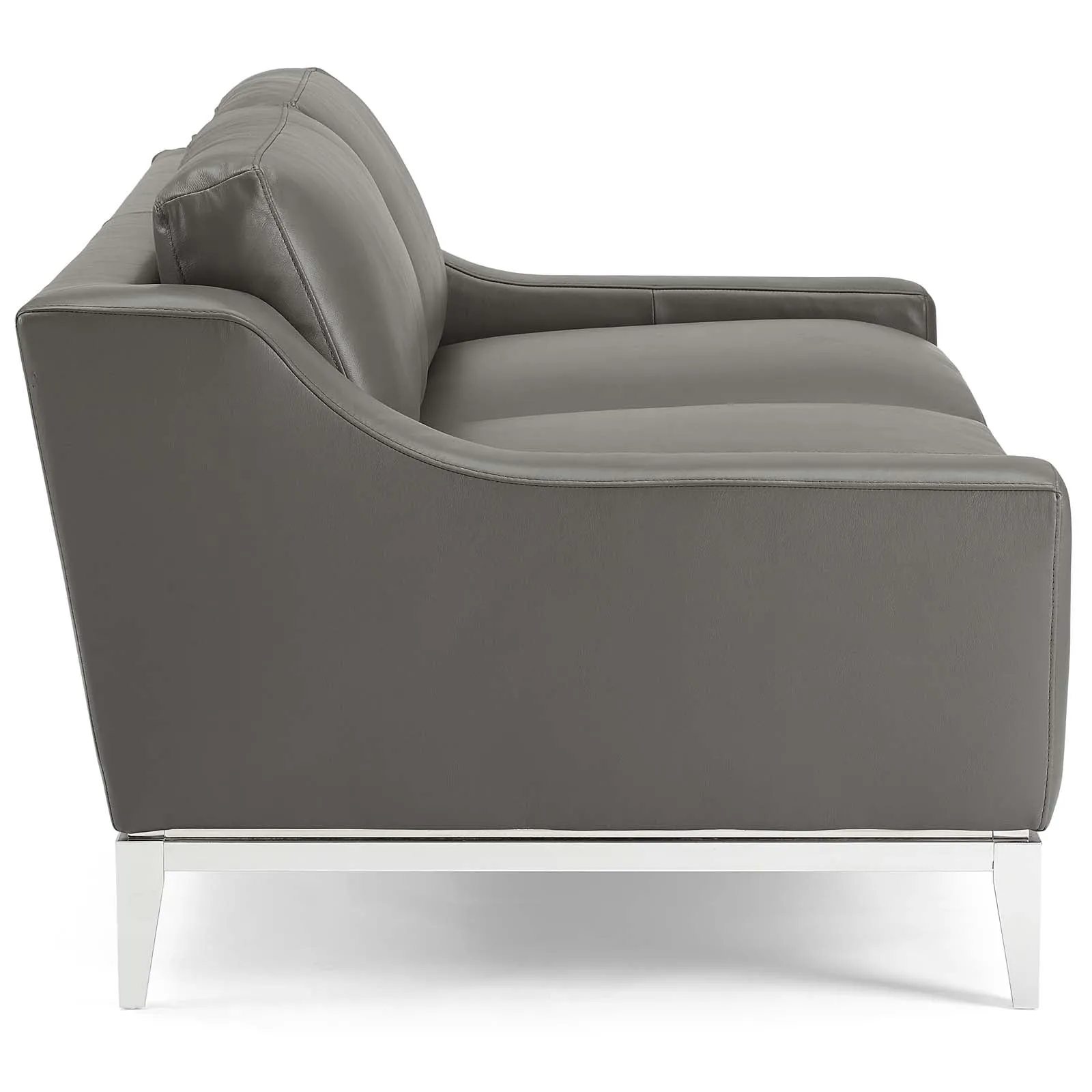 Harness Stainless Steel Base Leather Loveseat & Armchair Set by Modway