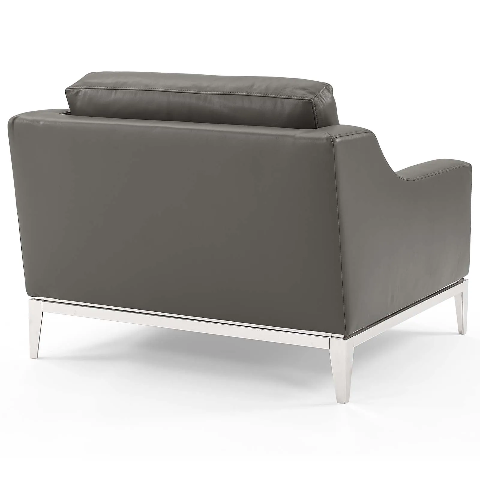 Harness Stainless Steel Base Leather Loveseat & Armchair Set by Modway