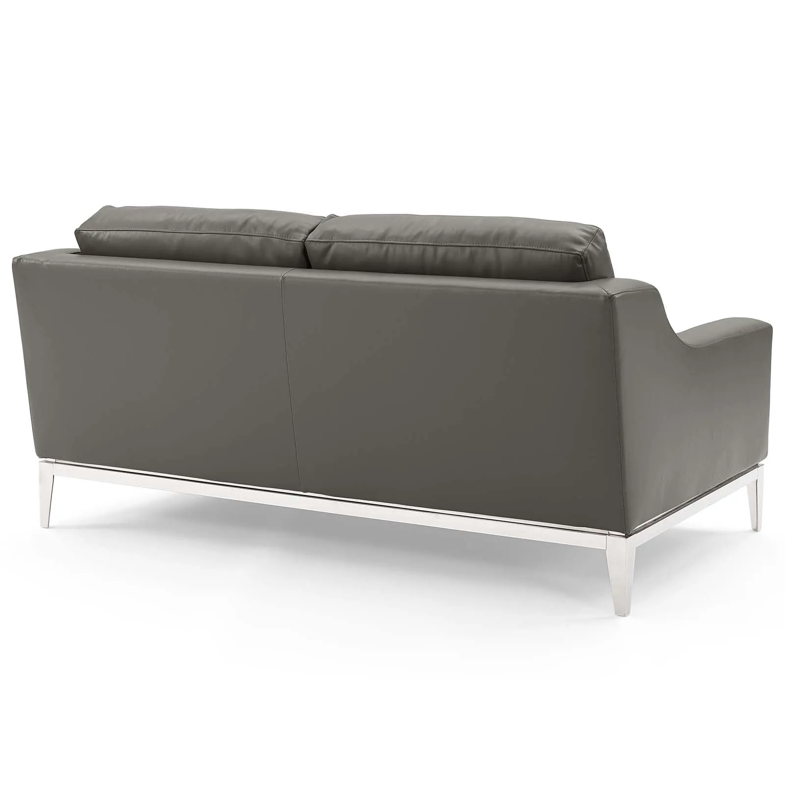 Harness Stainless Steel Base Leather Loveseat & Armchair Set by Modway