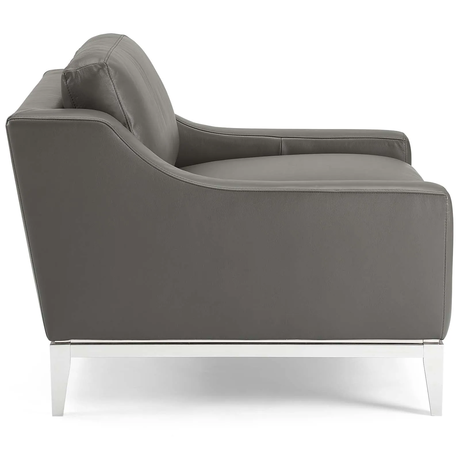 Harness Stainless Steel Base Leather Loveseat & Armchair Set by Modway