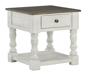 Havalance White / Gray Square End Table