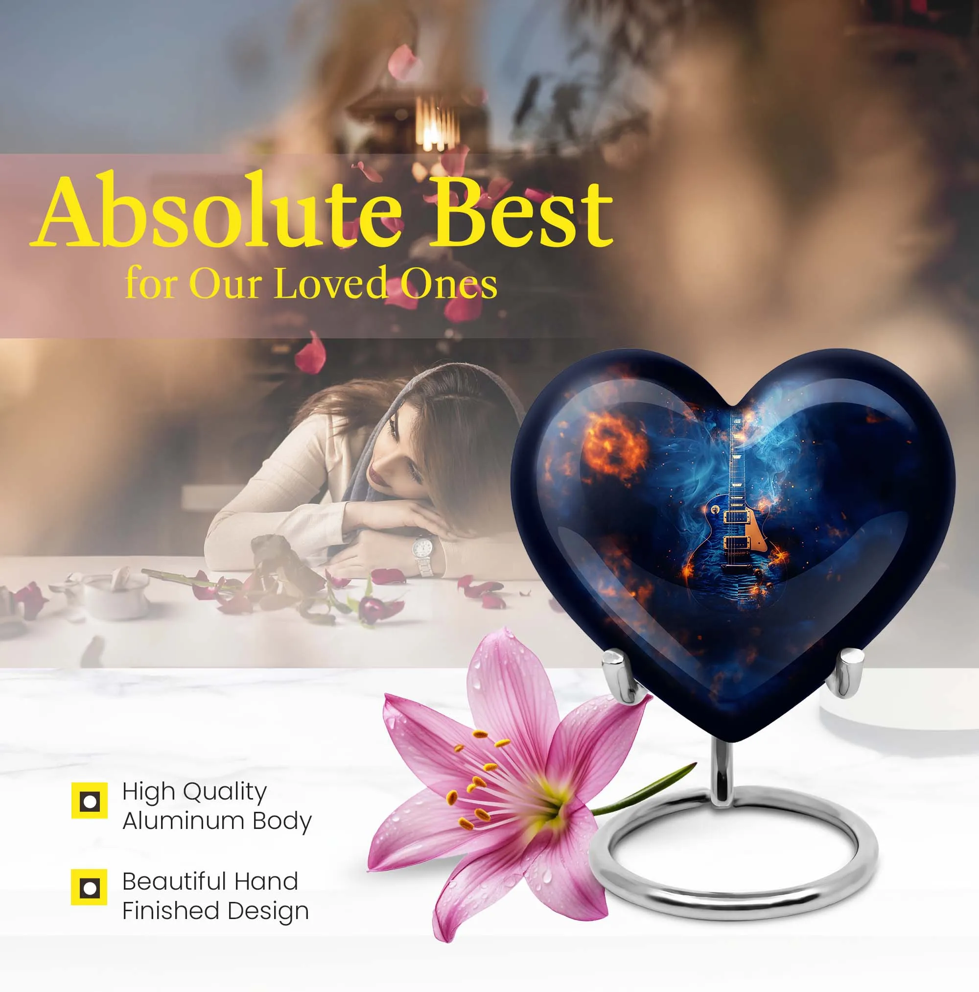Heartfelt Harmony: Cremation Guitar Urn for Tranquil Remembrance