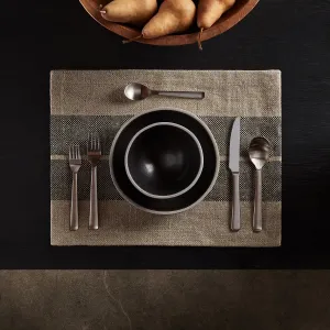 Heavy Double Stripe Placemat - Beige/Black
