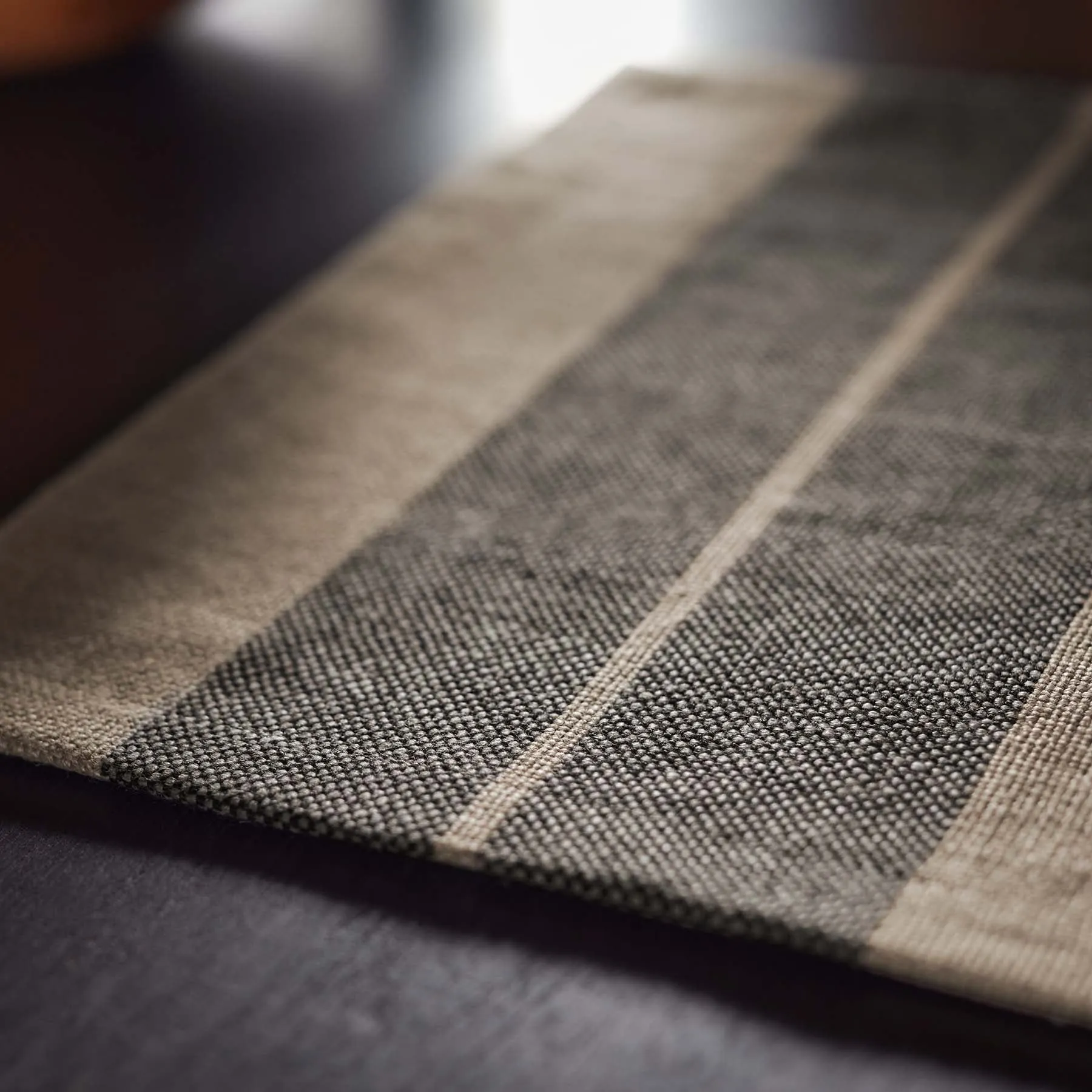 Heavy Double Stripe Placemat - Beige/Black