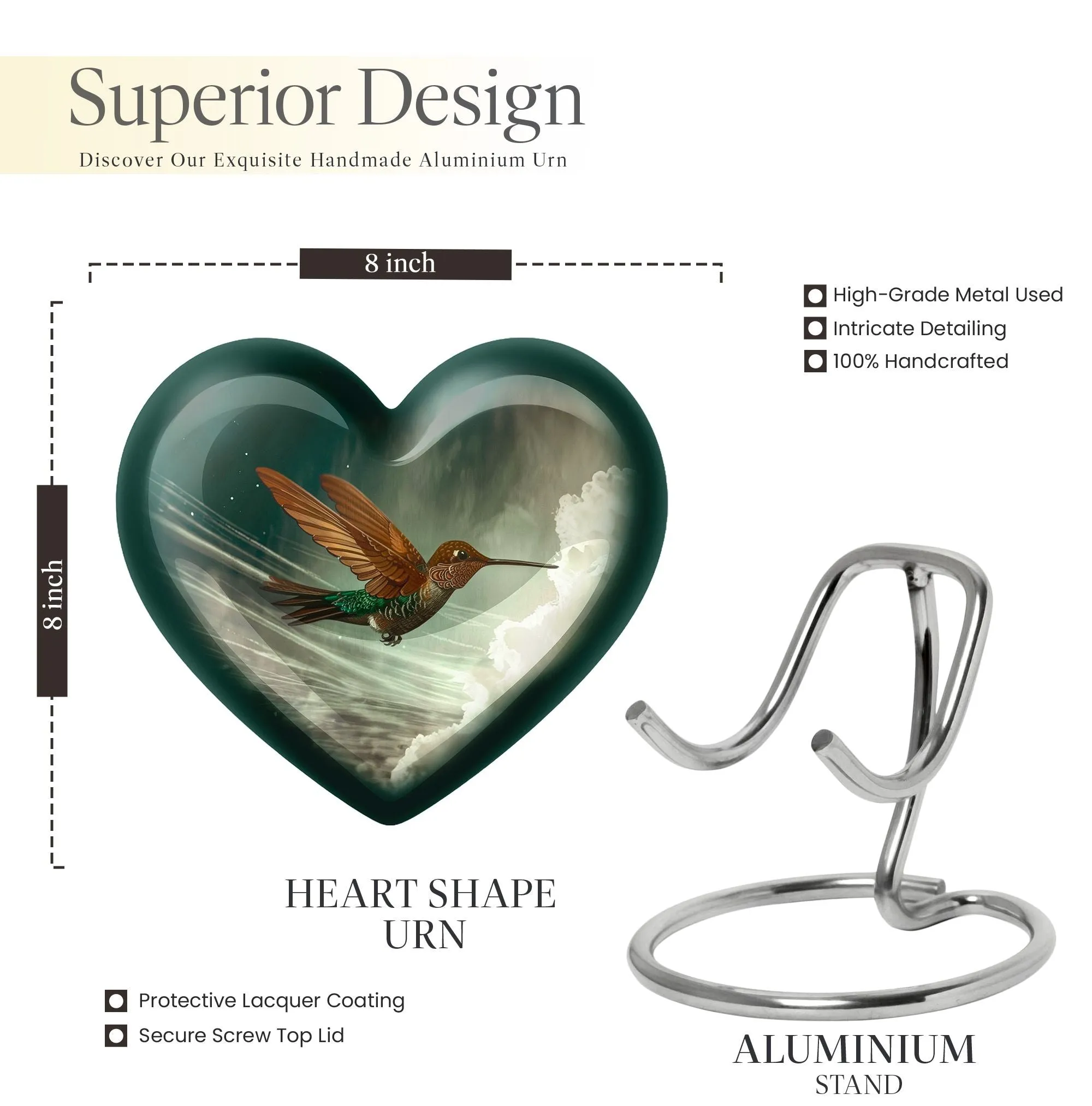Humming Bird Tribute Cremation Commemoration Urn For Ashes