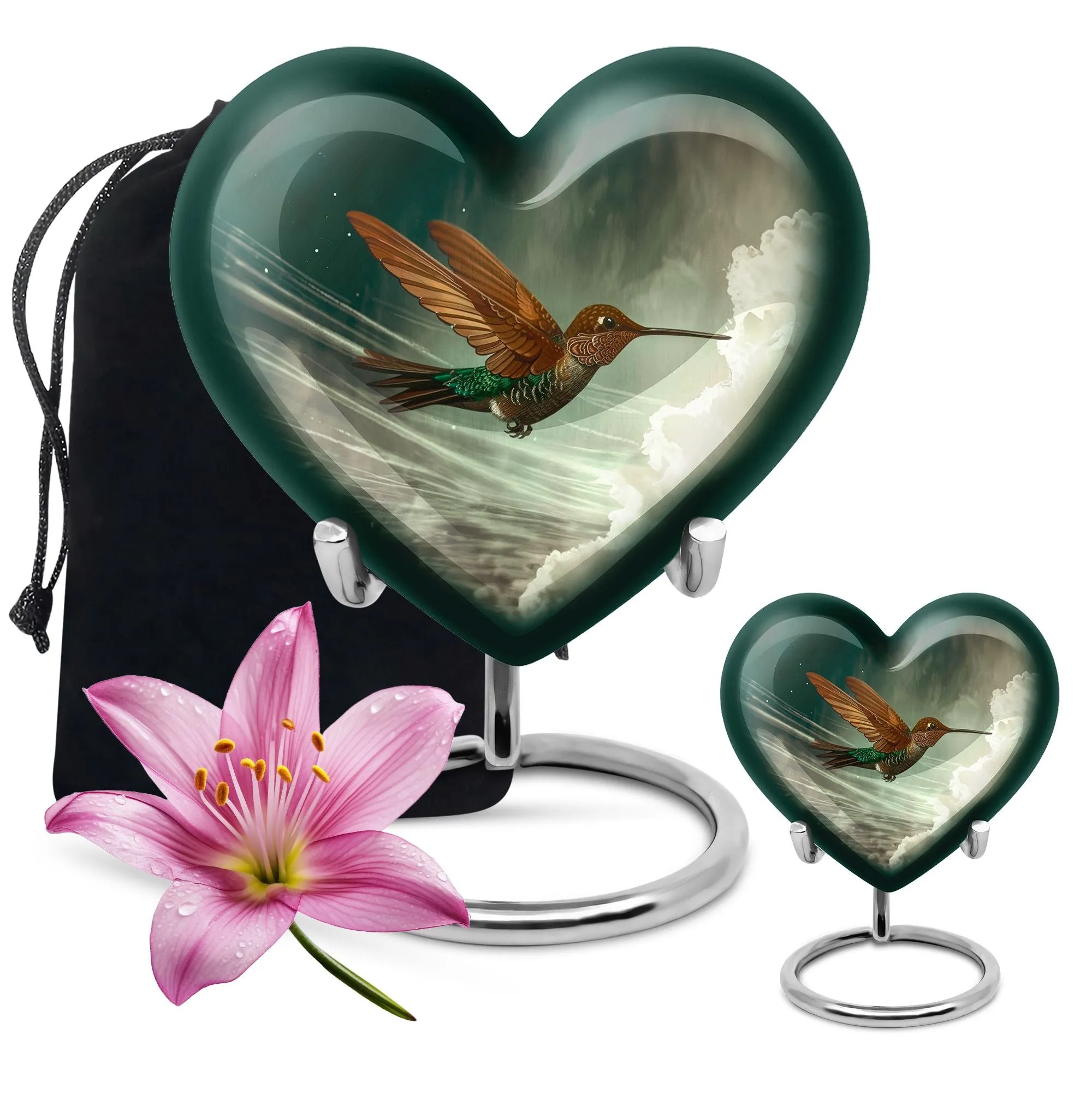 Humming Bird Tribute Cremation Commemoration Urn For Ashes