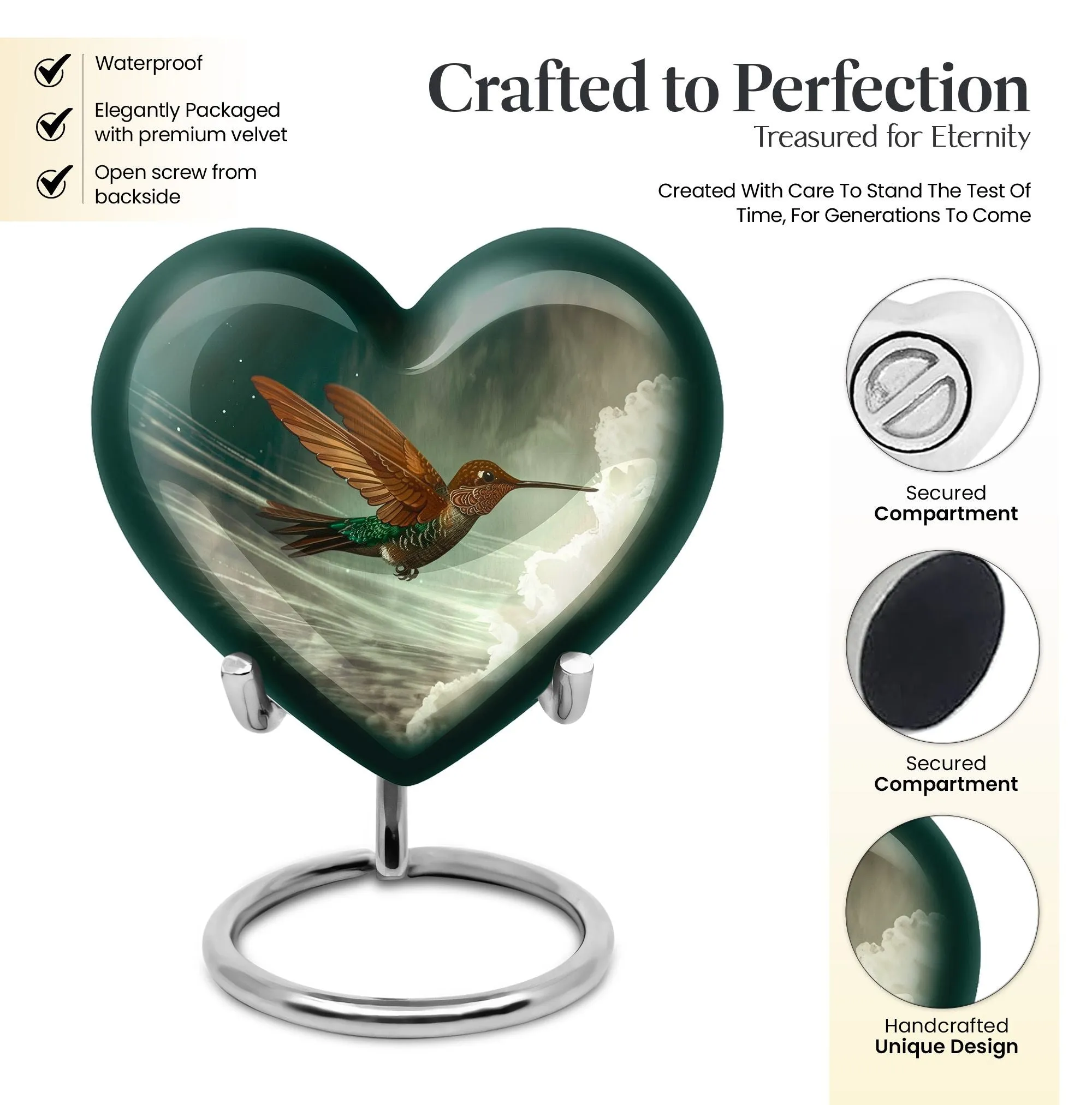 Humming Bird Tribute Cremation Commemoration Urn For Ashes