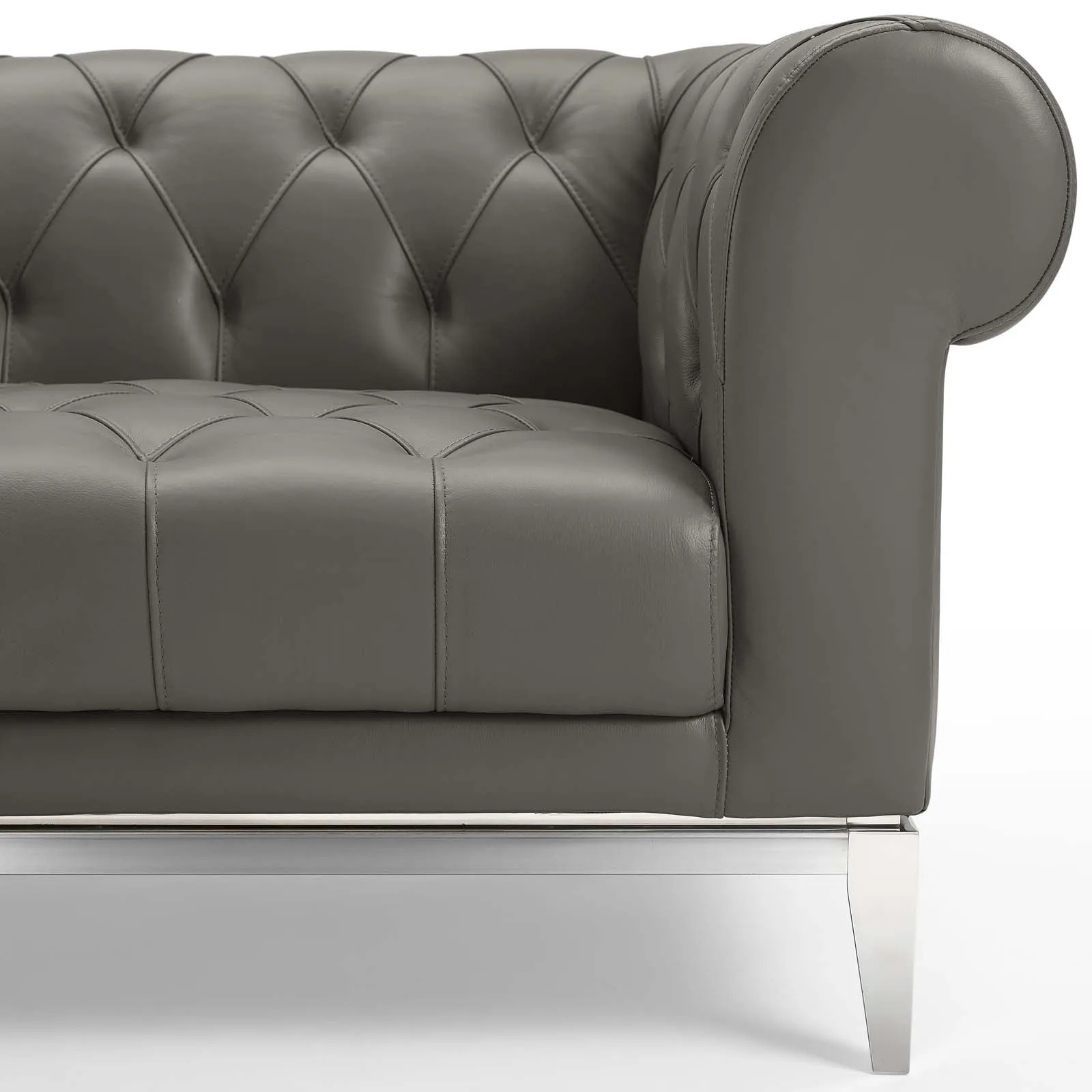 Idyll Tufted Button Upholstered Leather Chesterfield Loveseat by Modway