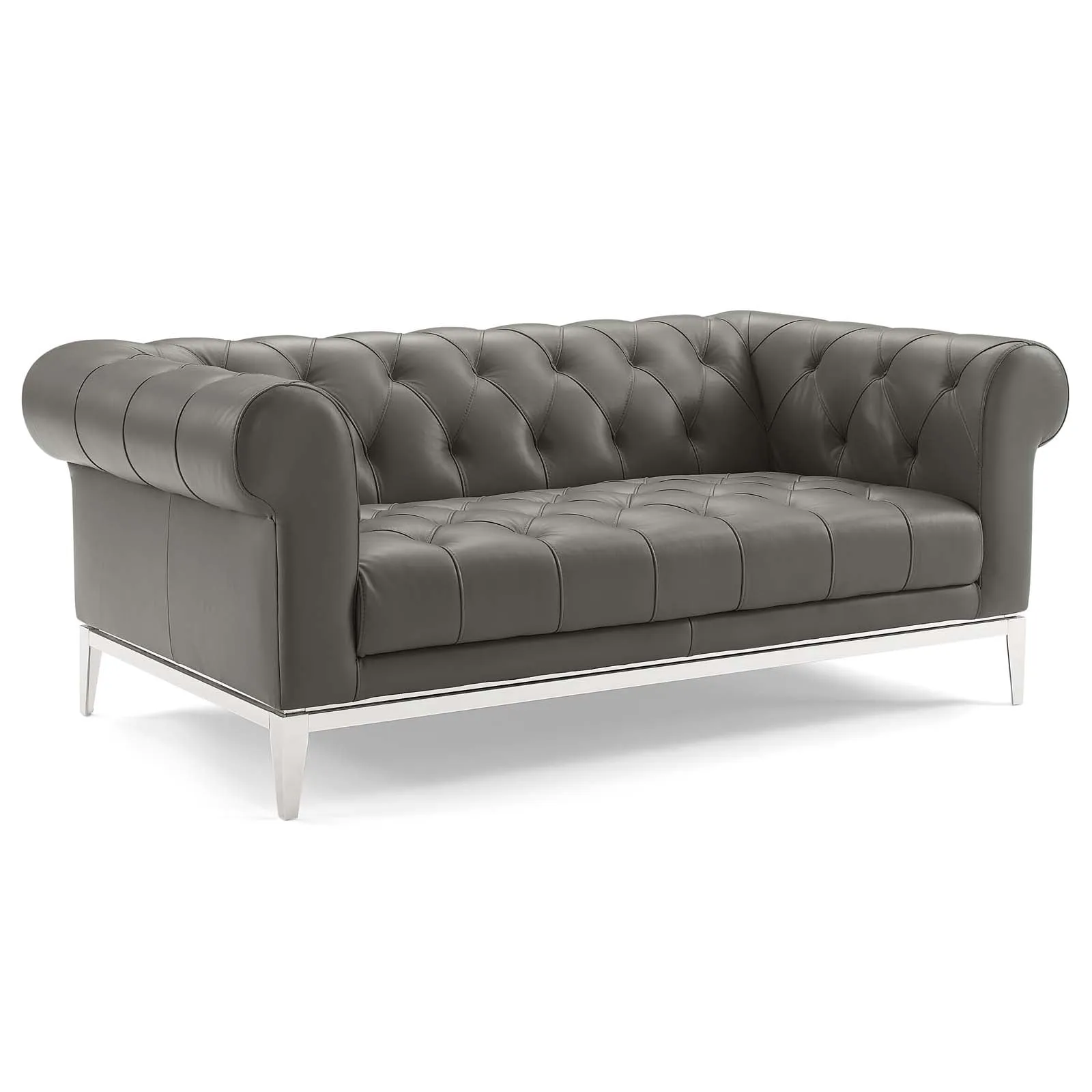 Idyll Tufted Button Upholstered Leather Chesterfield Loveseat by Modway