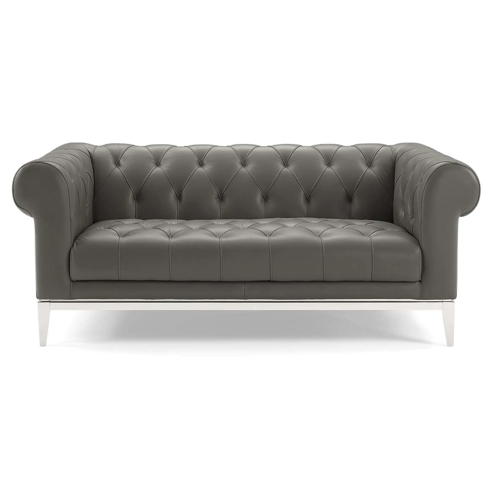 Idyll Tufted Button Upholstered Leather Chesterfield Loveseat by Modway