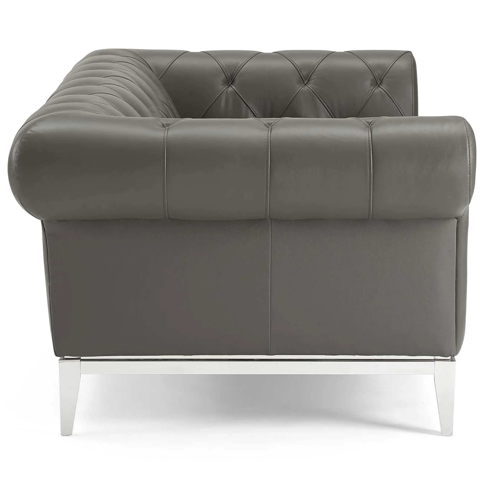 Idyll Tufted Button Upholstered Leather Chesterfield Loveseat by Modway