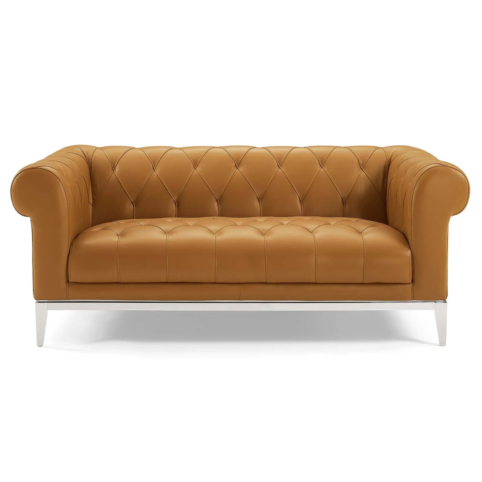 Idyll Tufted Button Upholstered Leather Chesterfield Loveseat by Modway