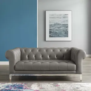 Idyll Tufted Button Upholstered Leather Chesterfield Loveseat by Modway