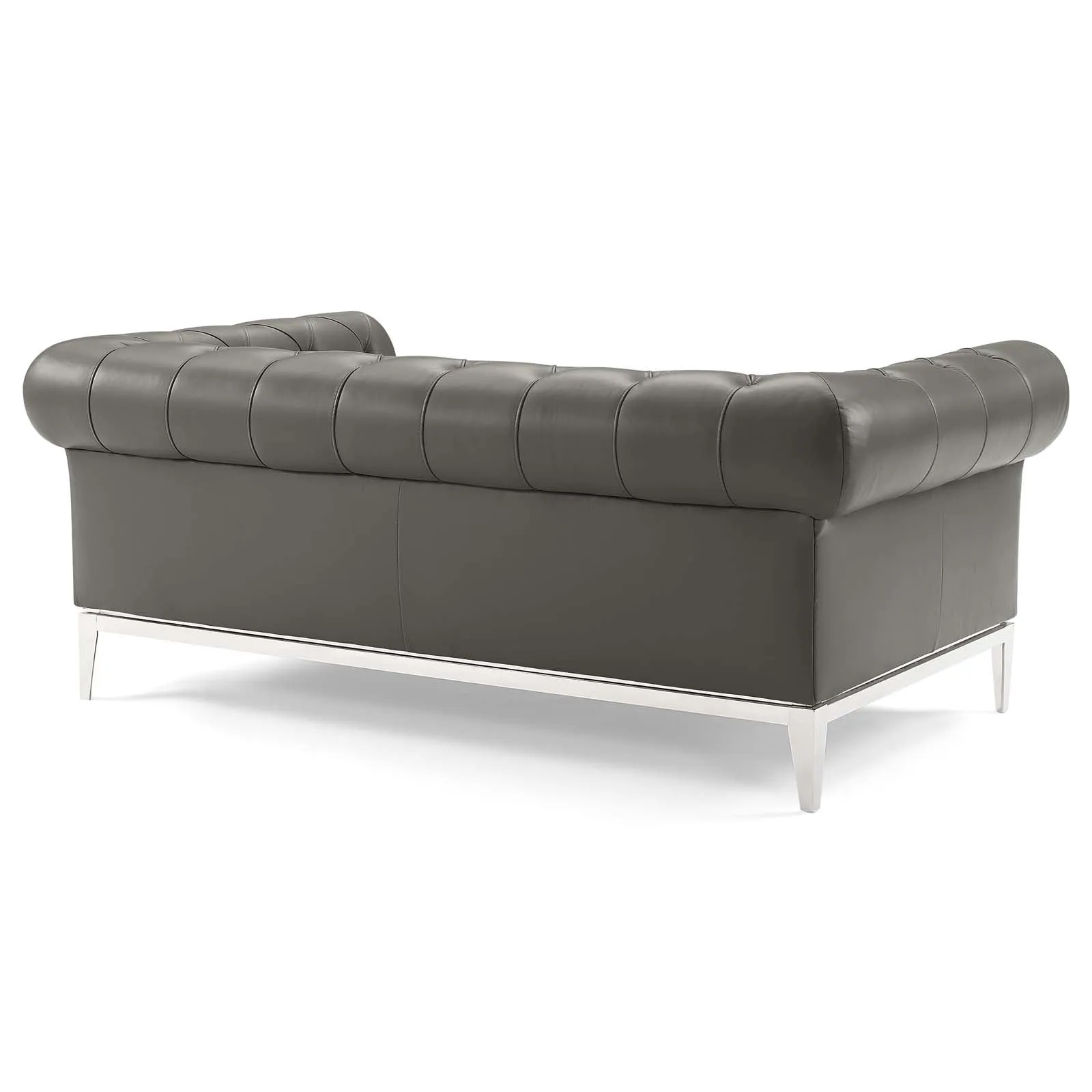 Idyll Tufted Button Upholstered Leather Chesterfield Loveseat by Modway