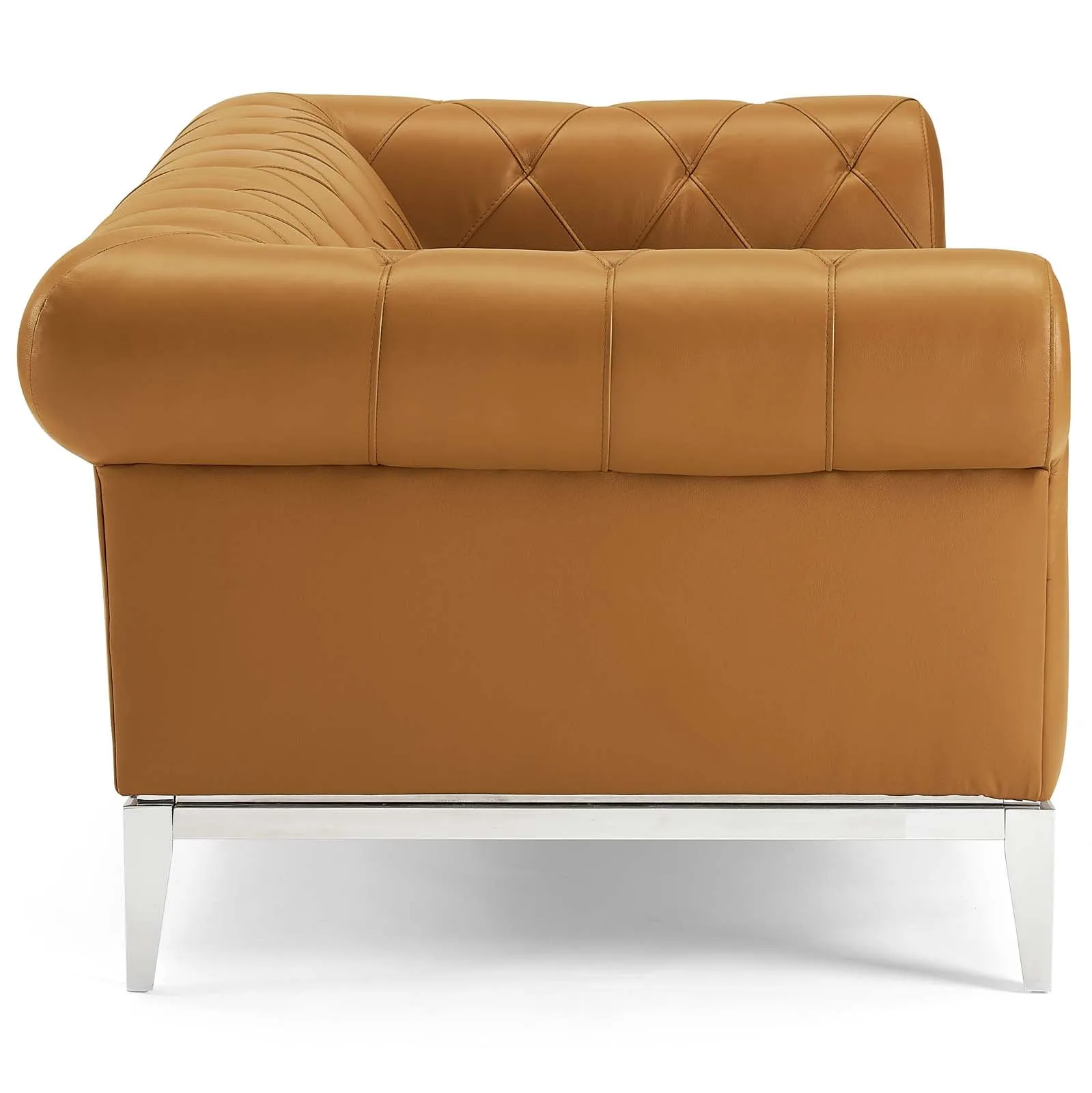 Idyll Tufted Button Upholstered Leather Chesterfield Loveseat by Modway