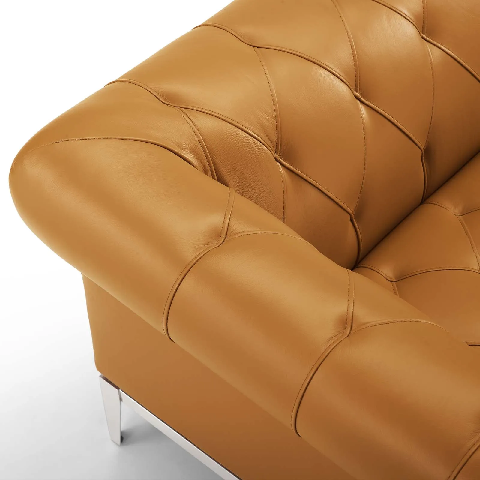 Idyll Tufted Button Upholstered Leather Chesterfield Loveseat by Modway