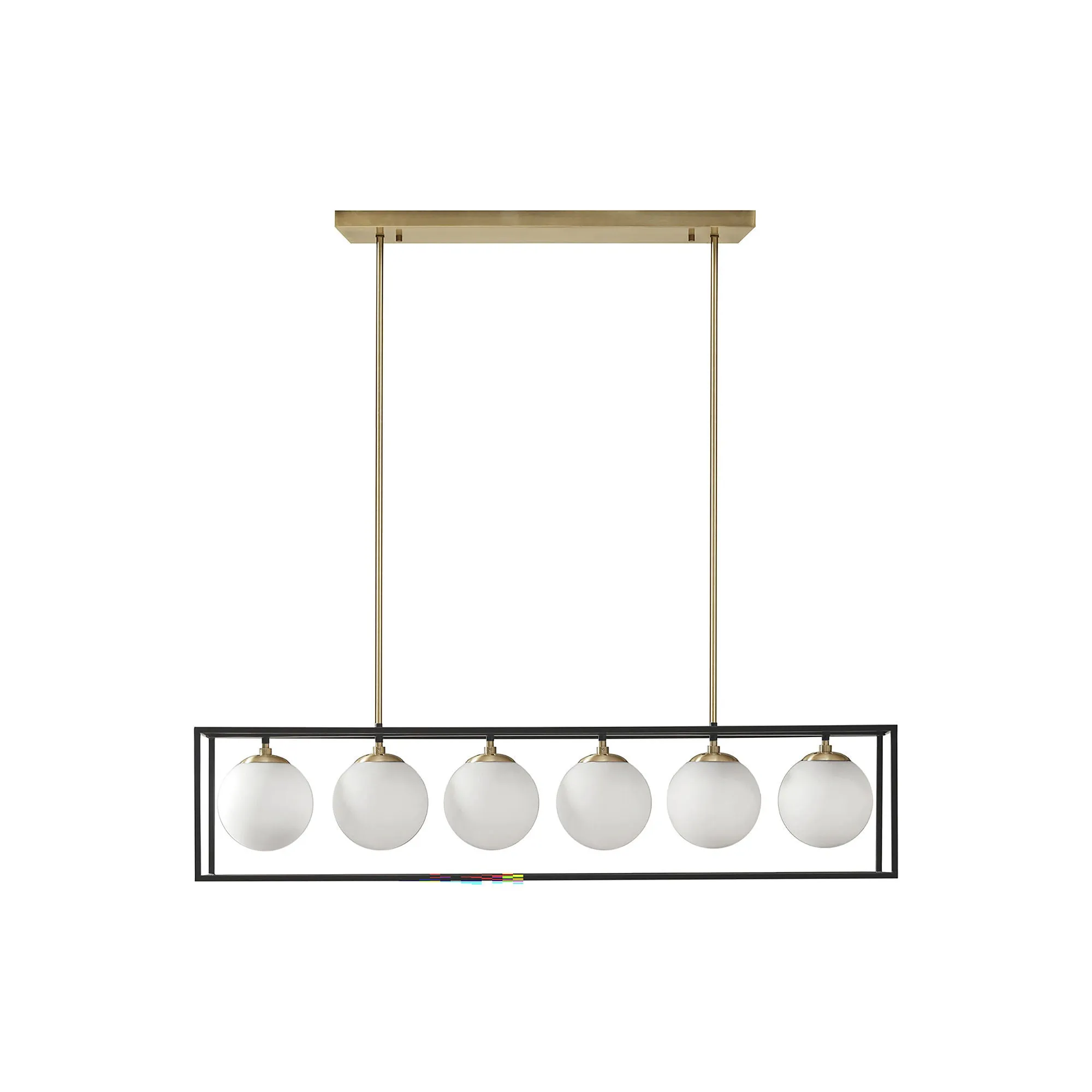Ink   Ivy Ink Ivy Helena 6-Light Frosted Glass Globe Linear Chandelier - ANTIQUE BRASS ONE SIZE