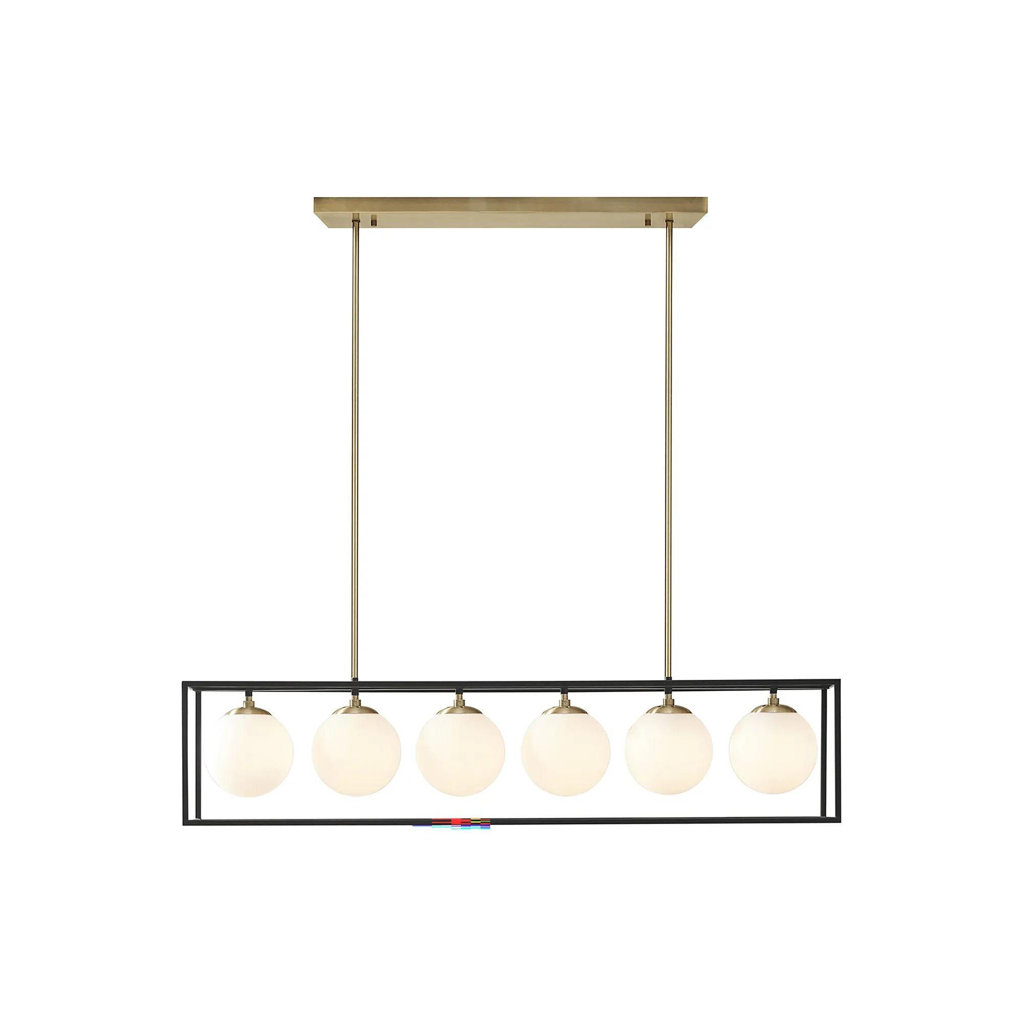 Ink   Ivy Ink Ivy Helena 6-Light Frosted Glass Globe Linear Chandelier - ANTIQUE BRASS ONE SIZE