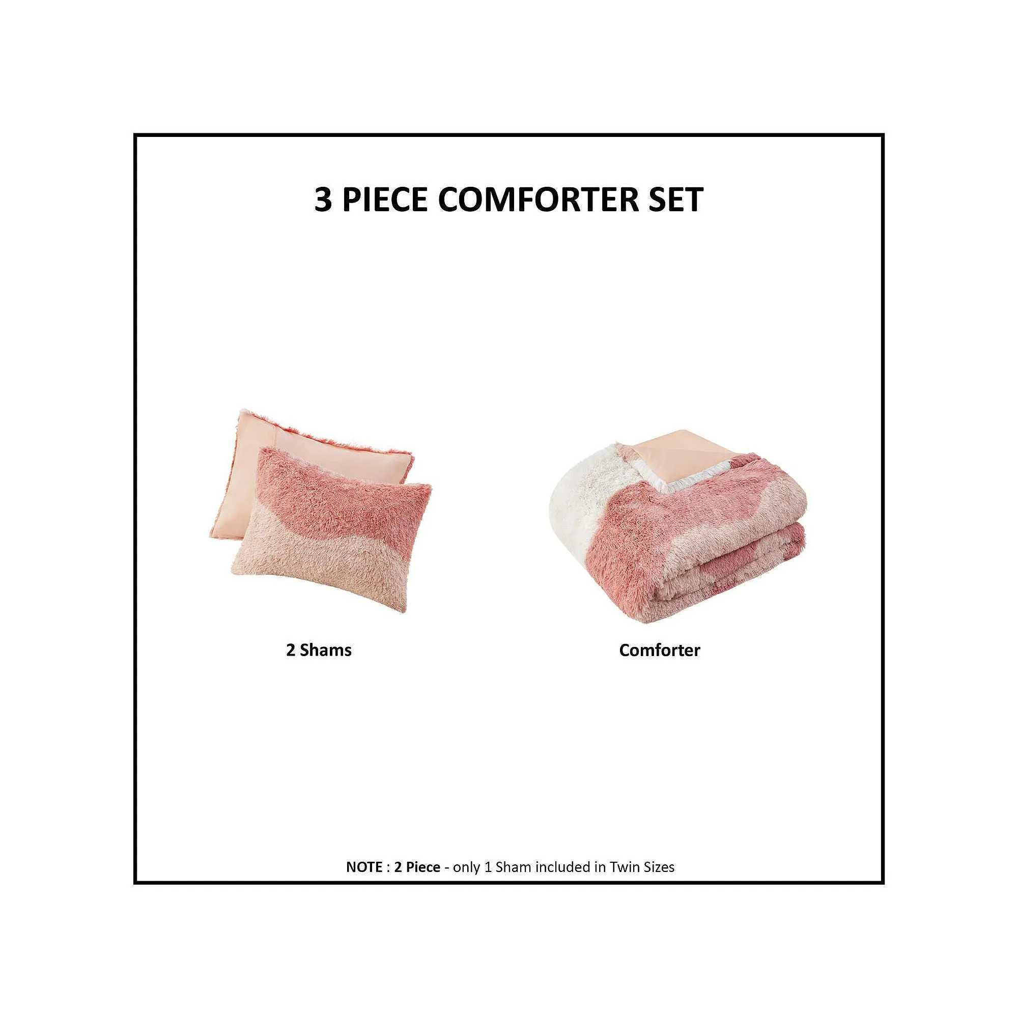 Intelligent Design Bridget Ombre Midweight Comforter Set - Blush Multi