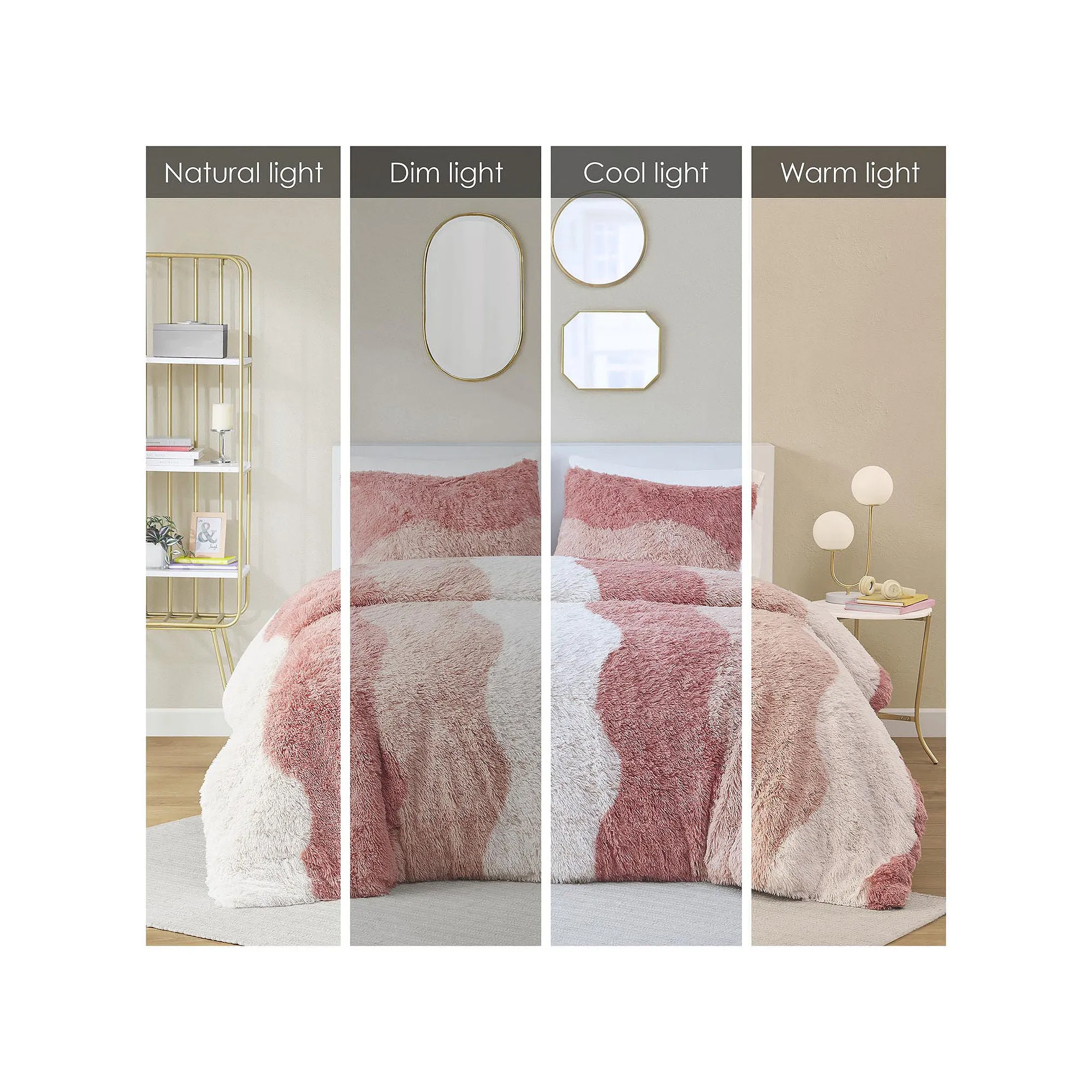 Intelligent Design Bridget Ombre Midweight Comforter Set - Blush Multi