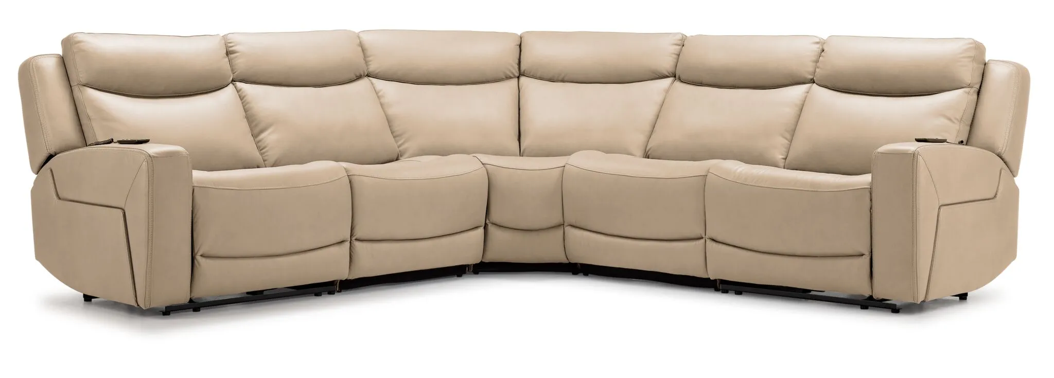 Jackson Leather 5-Piece Power Reclining Sectional with Heat and Massage - Pristine