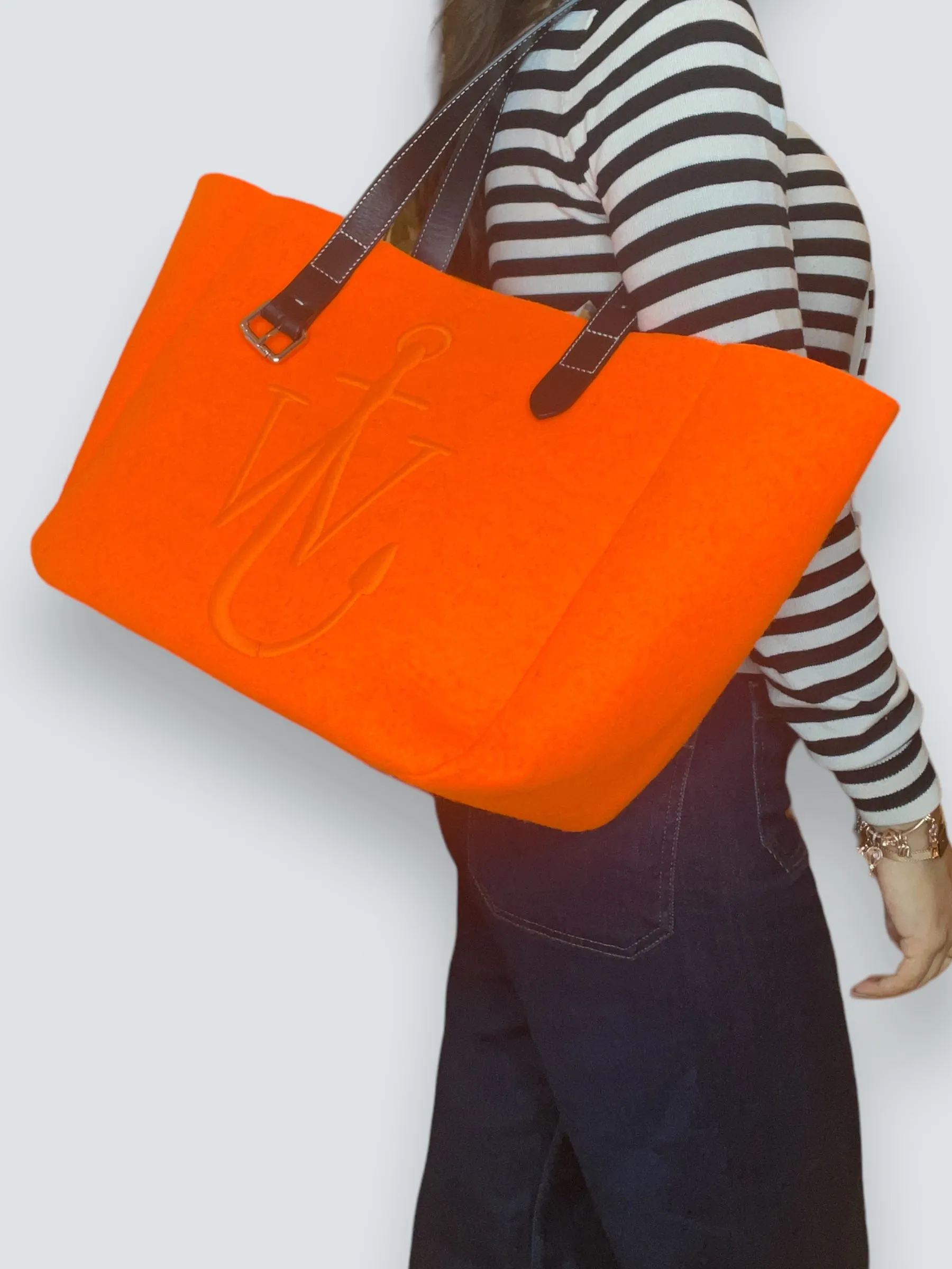 JW Anderson Orange Fabric Anchor Tote