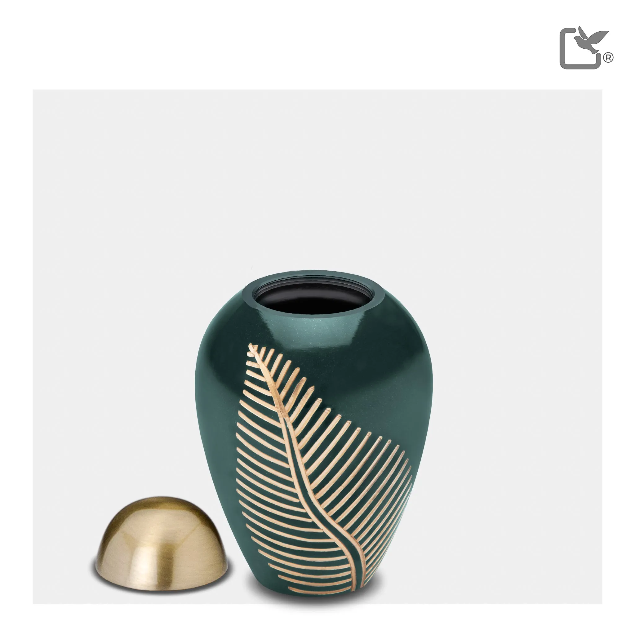 Keepsake Emerald Leaf Cremation Urn - COMFORT by LoveUrns