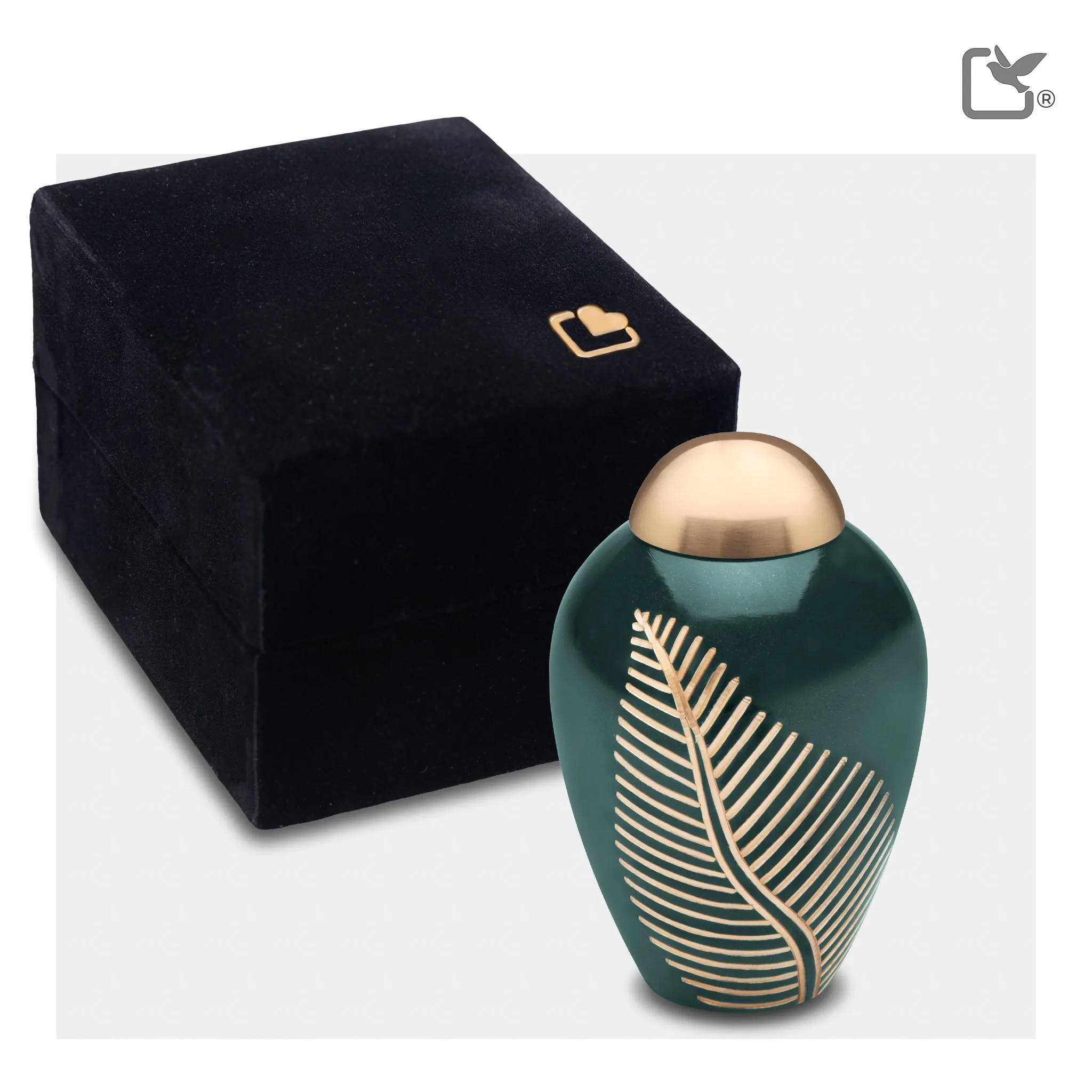 Keepsake Emerald Leaf Cremation Urn - COMFORT by LoveUrns