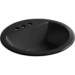 Kohler 2714-4-7 Bryant Round Self Rimming Bathroom Sink, Black Black