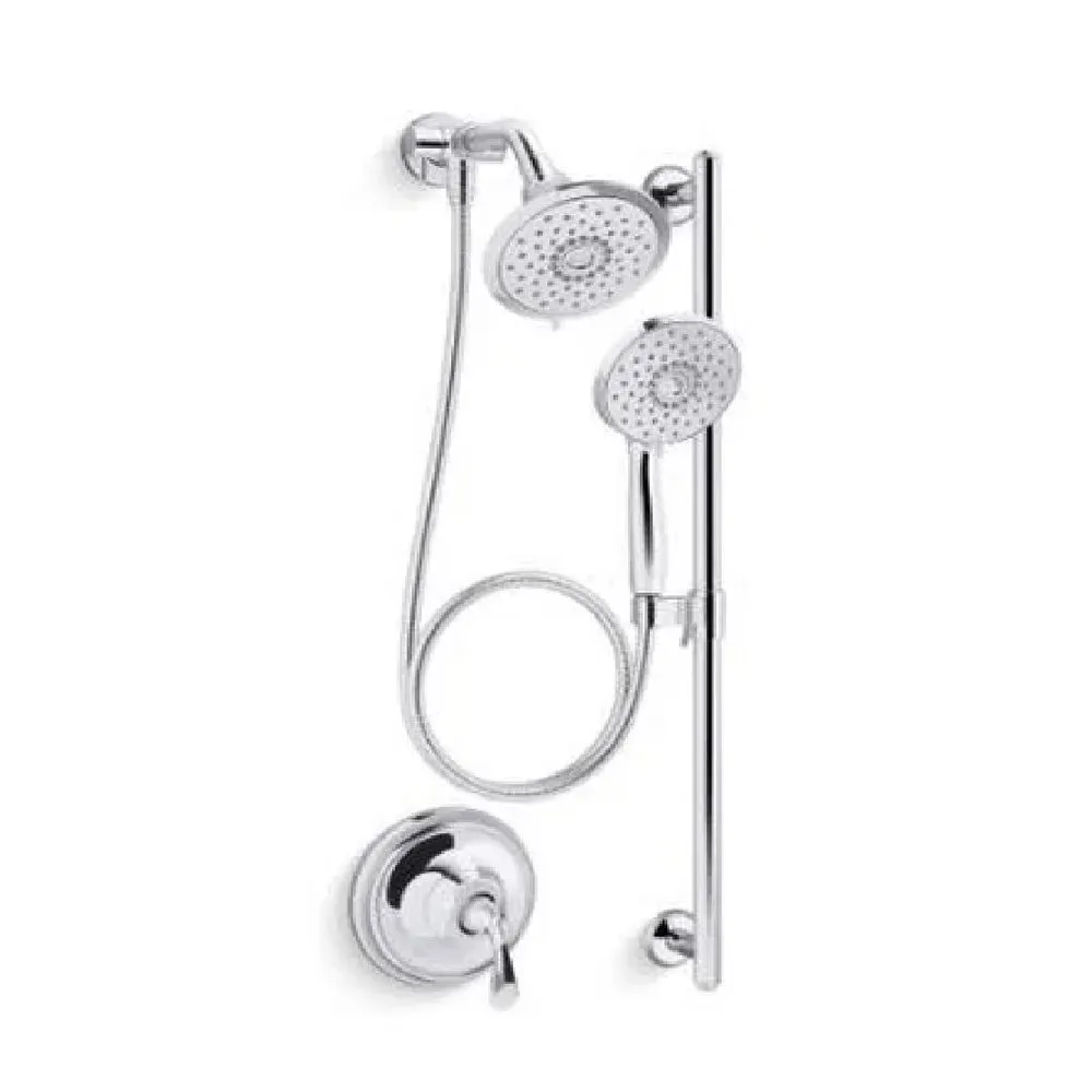 KOHLER K-22180-CP Forte Polished Chrome 3-Spray Dual Shower Head 2.5-GPM (9.5-LPM)
