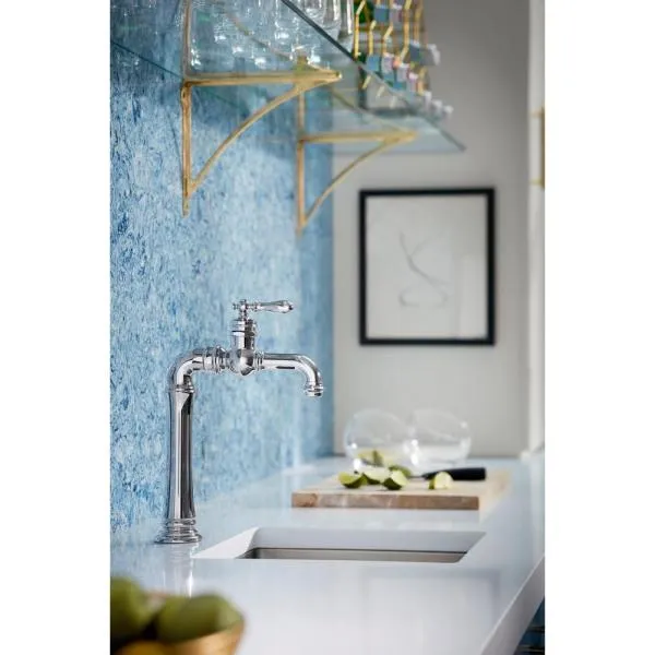KOHLER K-99268-CP Artifacts Gentleman's Bar Sink Faucet, Polished Chrome