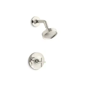 Kohler TS14422-3-SN Purist 1-Spray 6.5 in. Single Wall Mount Fixed Shower Head in Polished Nickel