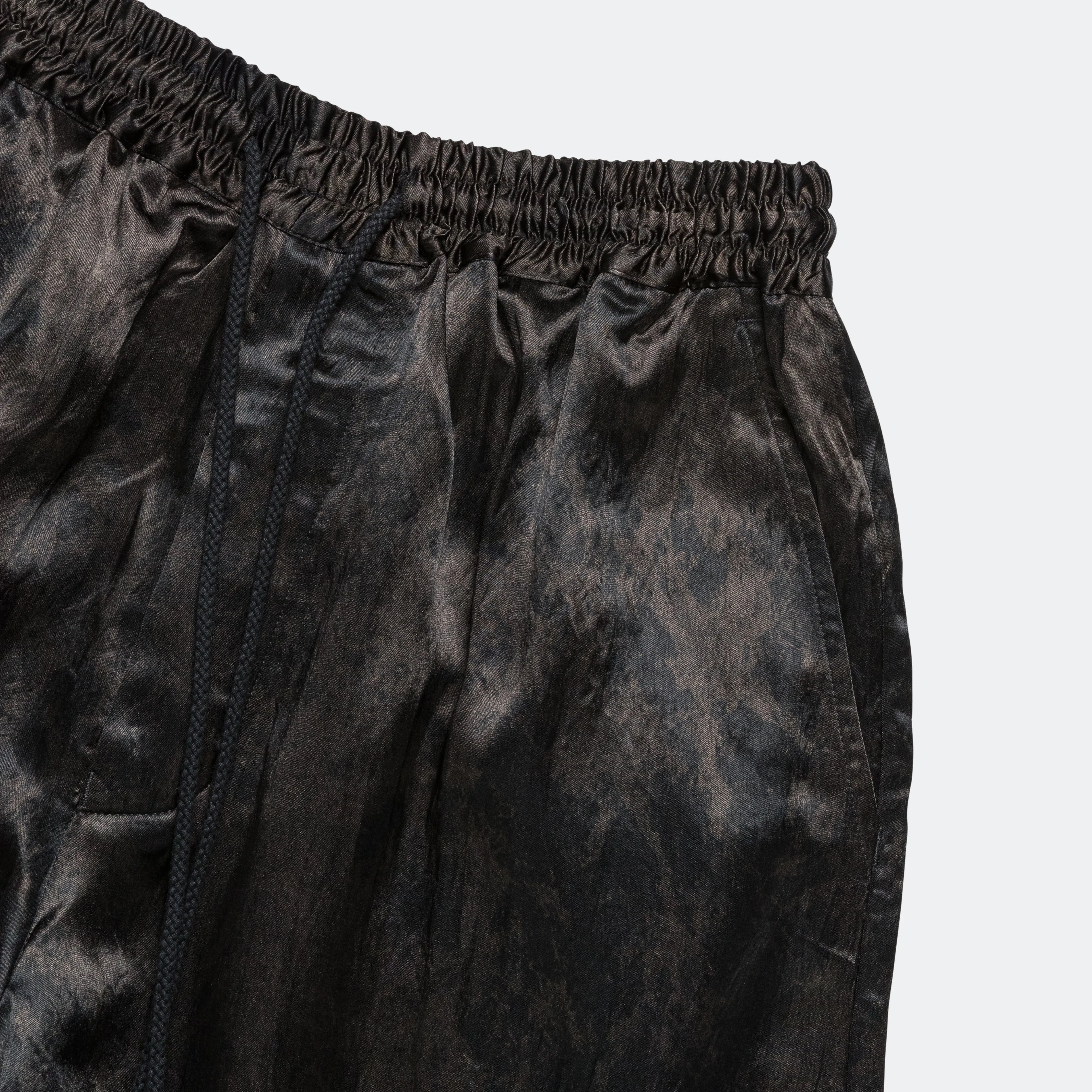 Lined Elasticed Shorts - Black Vintage Splatter