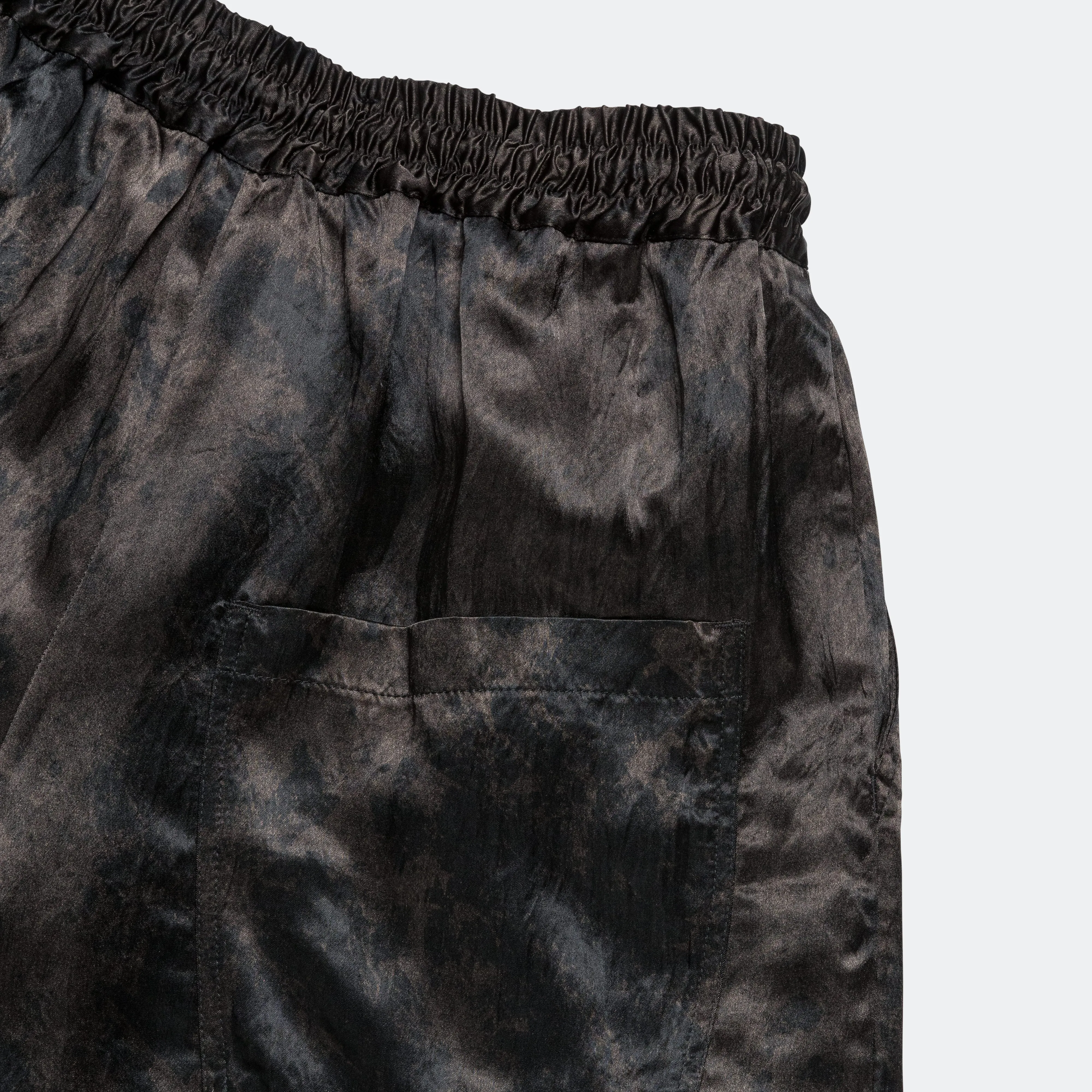 Lined Elasticed Shorts - Black Vintage Splatter