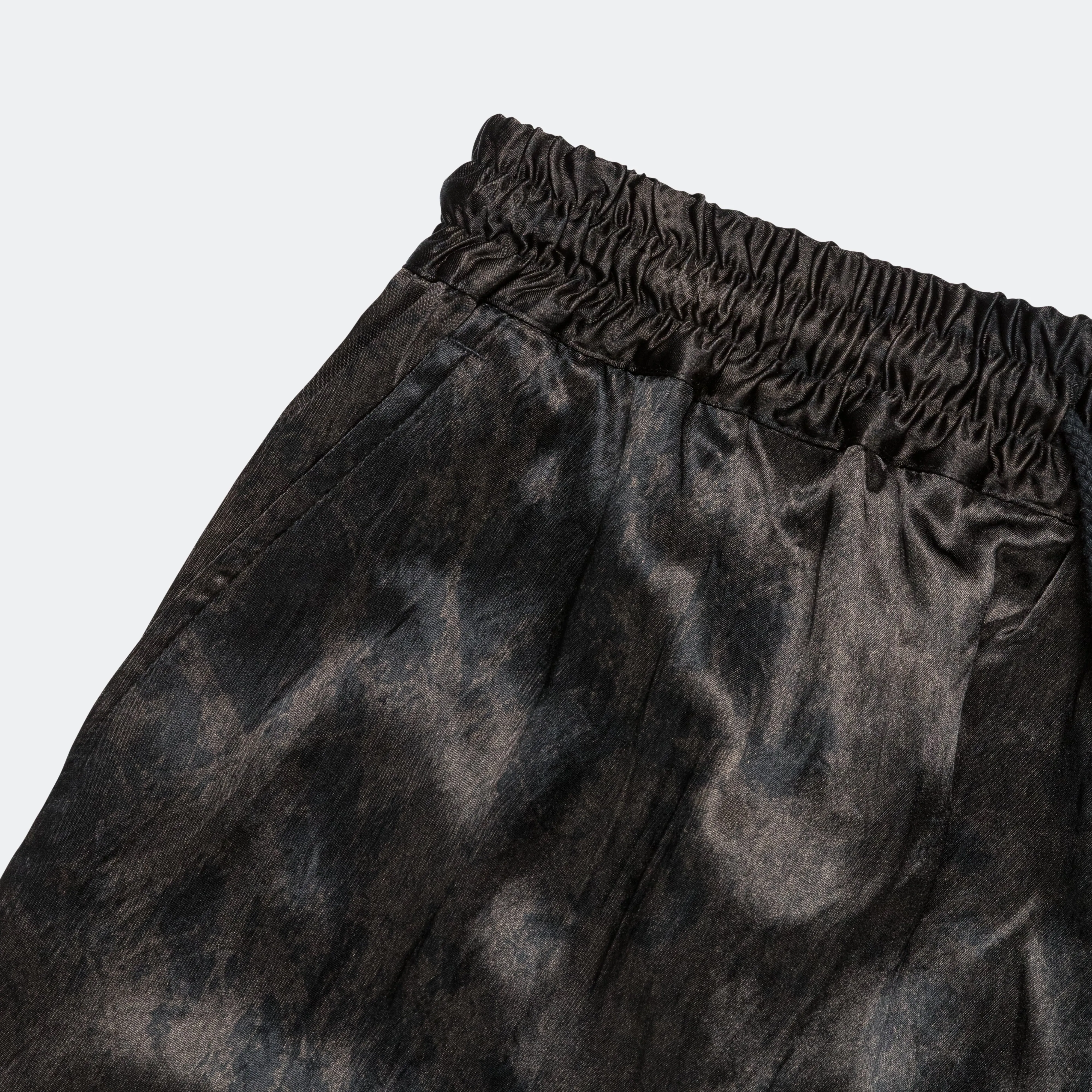 Lined Elasticed Shorts - Black Vintage Splatter