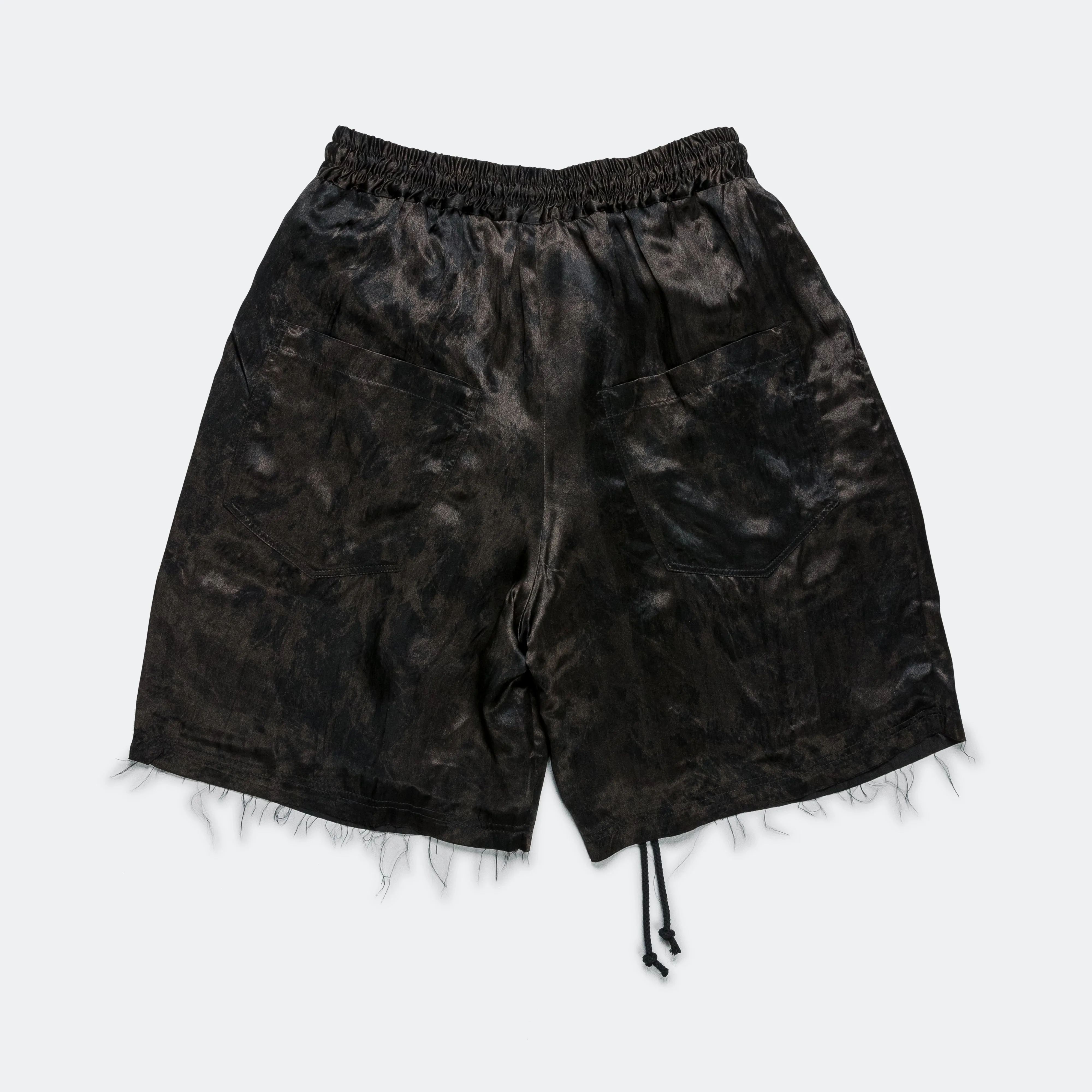 Lined Elasticed Shorts - Black Vintage Splatter