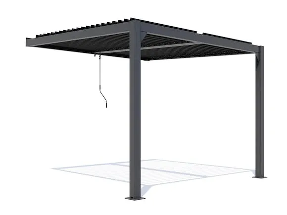 Louvre Roof System Wall Mount 3m x 3m Charcoal