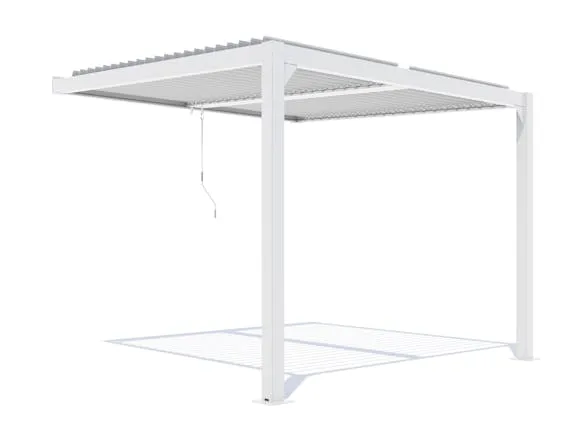 Louvre Roof System Wall Mount 3m x 3m White