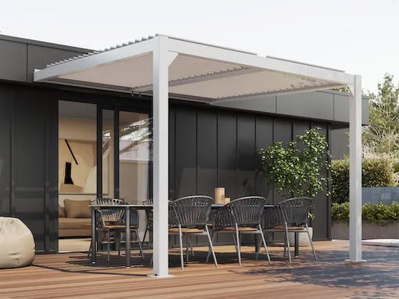 Louvre Roof System Wall Mount 3m x 3m White