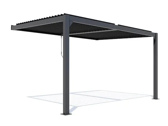 Louvre Roof System Wall Mount 4m x 3m Charcoal