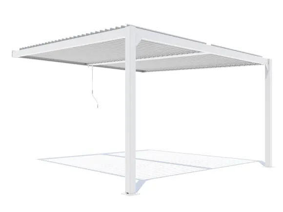 Louvre Roof System Wall Mount 4m x 4m White
