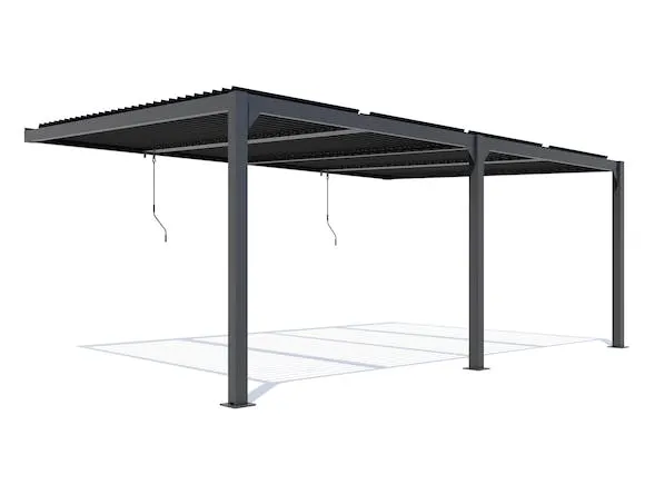 Louvre Roof System Wall Mount 6m x 4m Charcoal