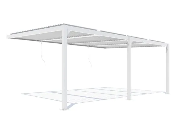Louvre Roof System Wall Mount 6m x 4m White