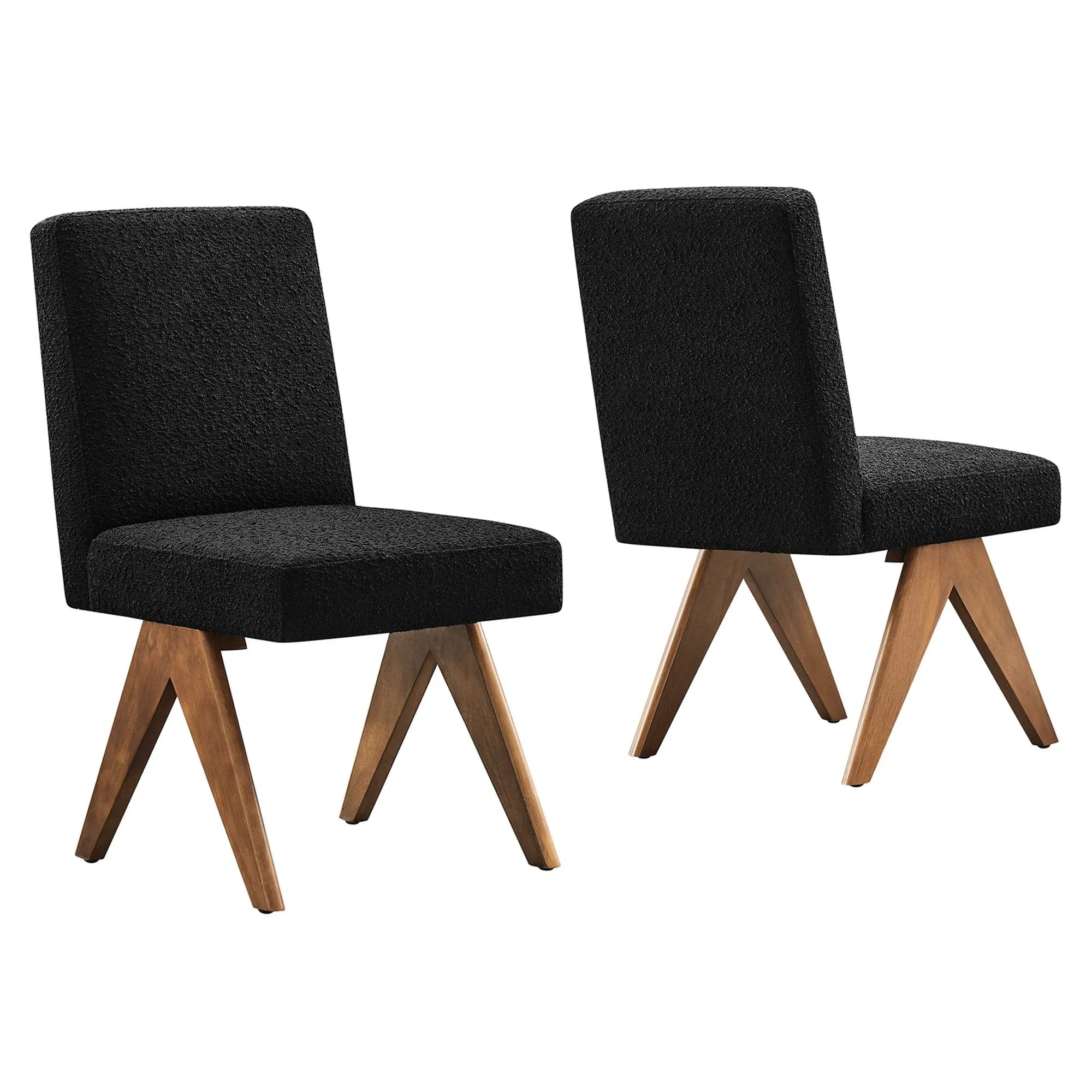 Lyra Boucle Fabric Dining Room Side Chair - Set of 2 by Modway