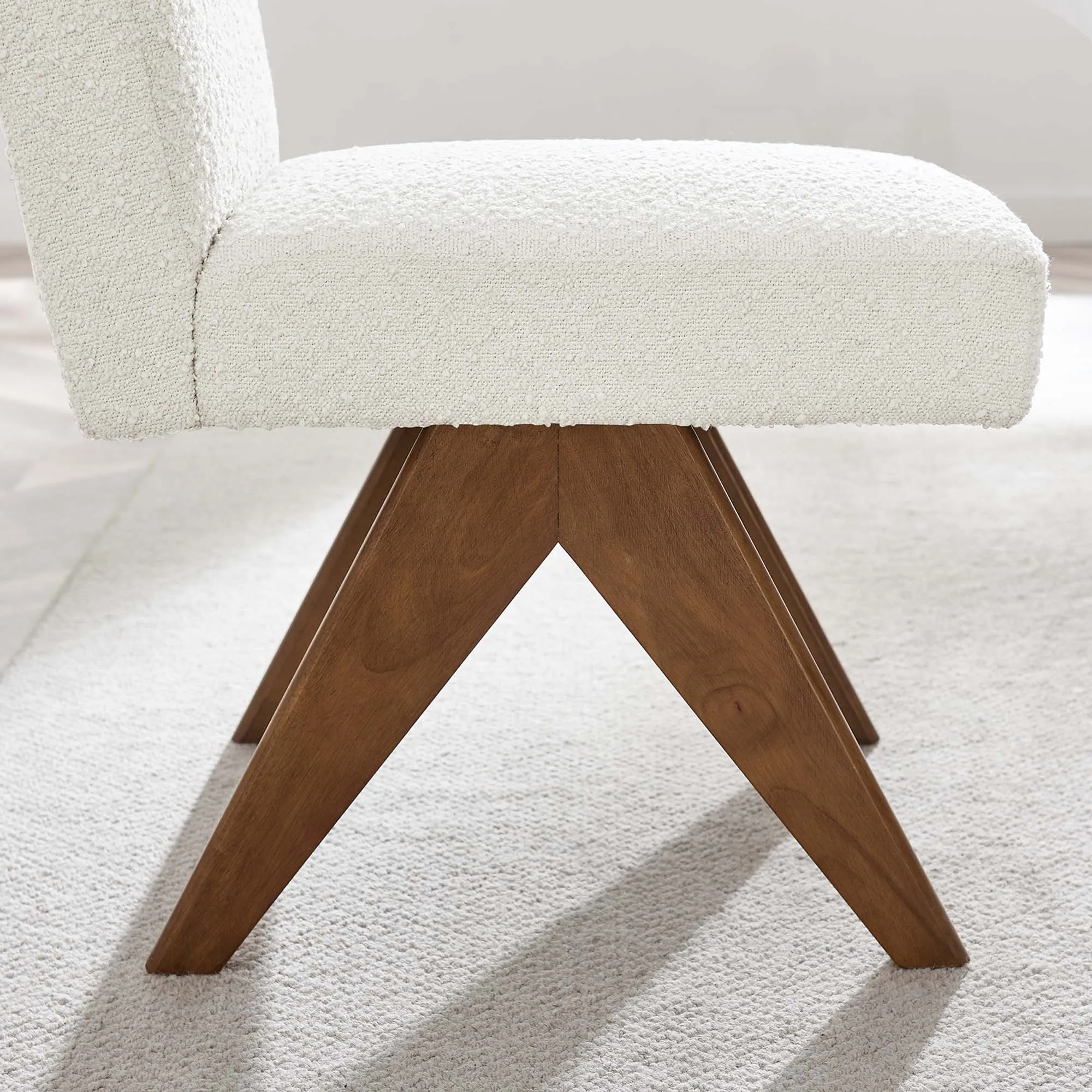 Lyra Boucle Fabric Dining Room Side Chair - Set of 2 by Modway