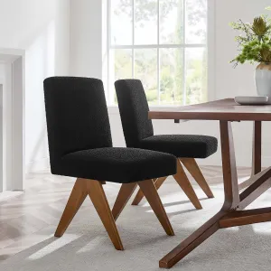 Lyra Boucle Fabric Dining Room Side Chair - Set of 2 by Modway
