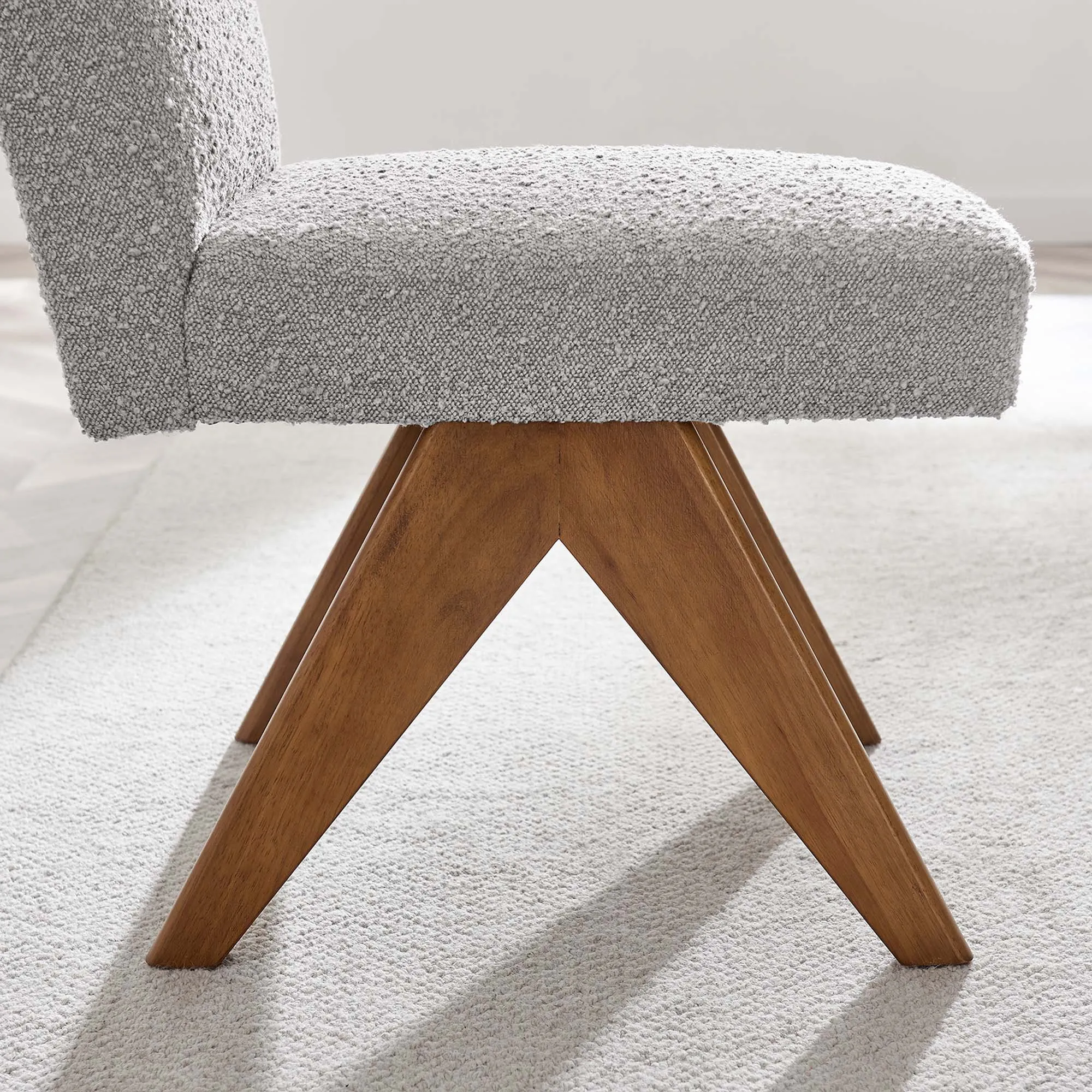 Lyra Boucle Fabric Dining Room Side Chair - Set of 2 by Modway